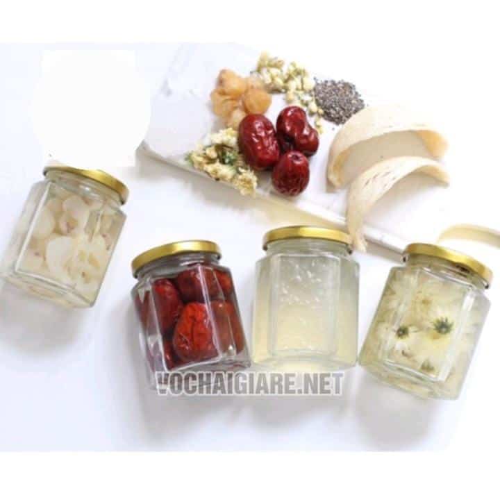 Hũ thủy tinh lục giác 100ml Hũ thủy tinh lục giác 100ml