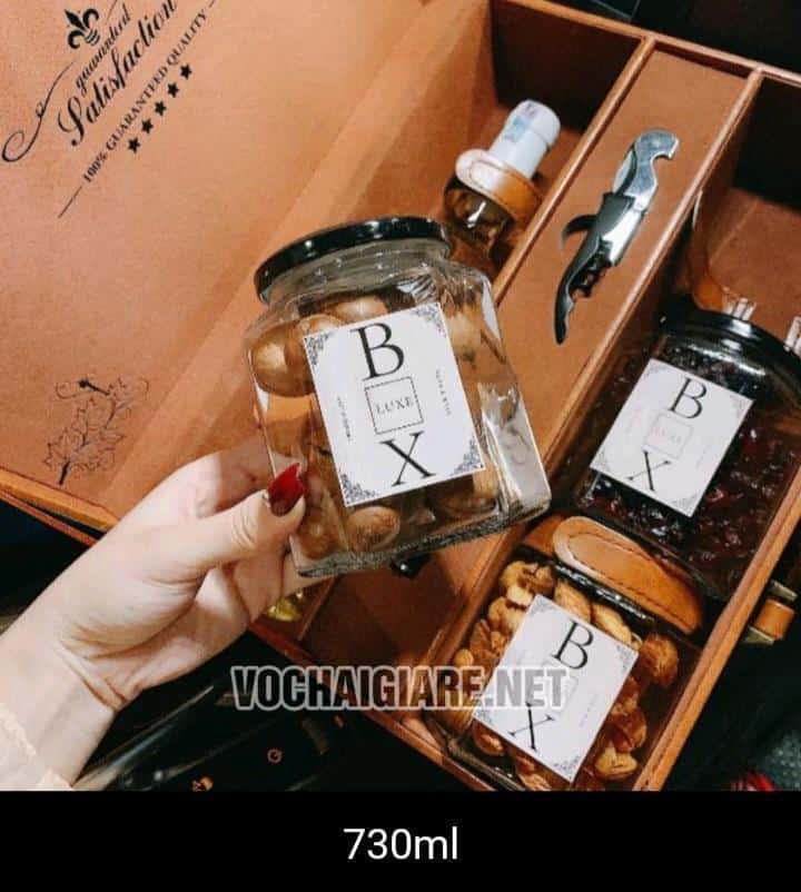 Hũ thuỷ tinh lục giác 730ml Hũ thuỷ tinh lục giác 730ml