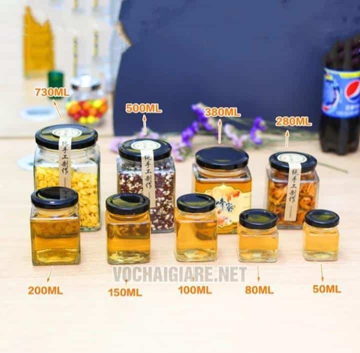 Hũ thủy tinh vuông 500ml