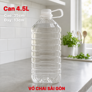 Can Nhựa PET 4.5L Quai Xách Cao Cấp – Vỏ Chai Nhựa Trong Suốt Đựng Nước, Nước Mắm, Mật Ong"